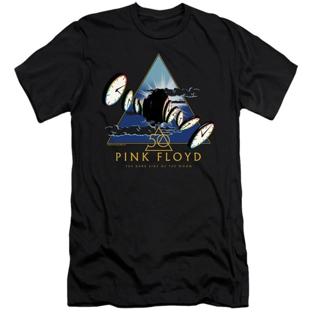Pink Floyd Unisex Adult Clocks T-Shirt / Black